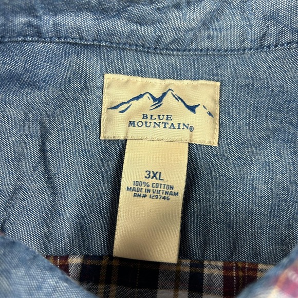 Blue Mountain Shirt Mens 3XL Plaid Flannel Long Sleeve Button Front Casual - Picture 3 of 6